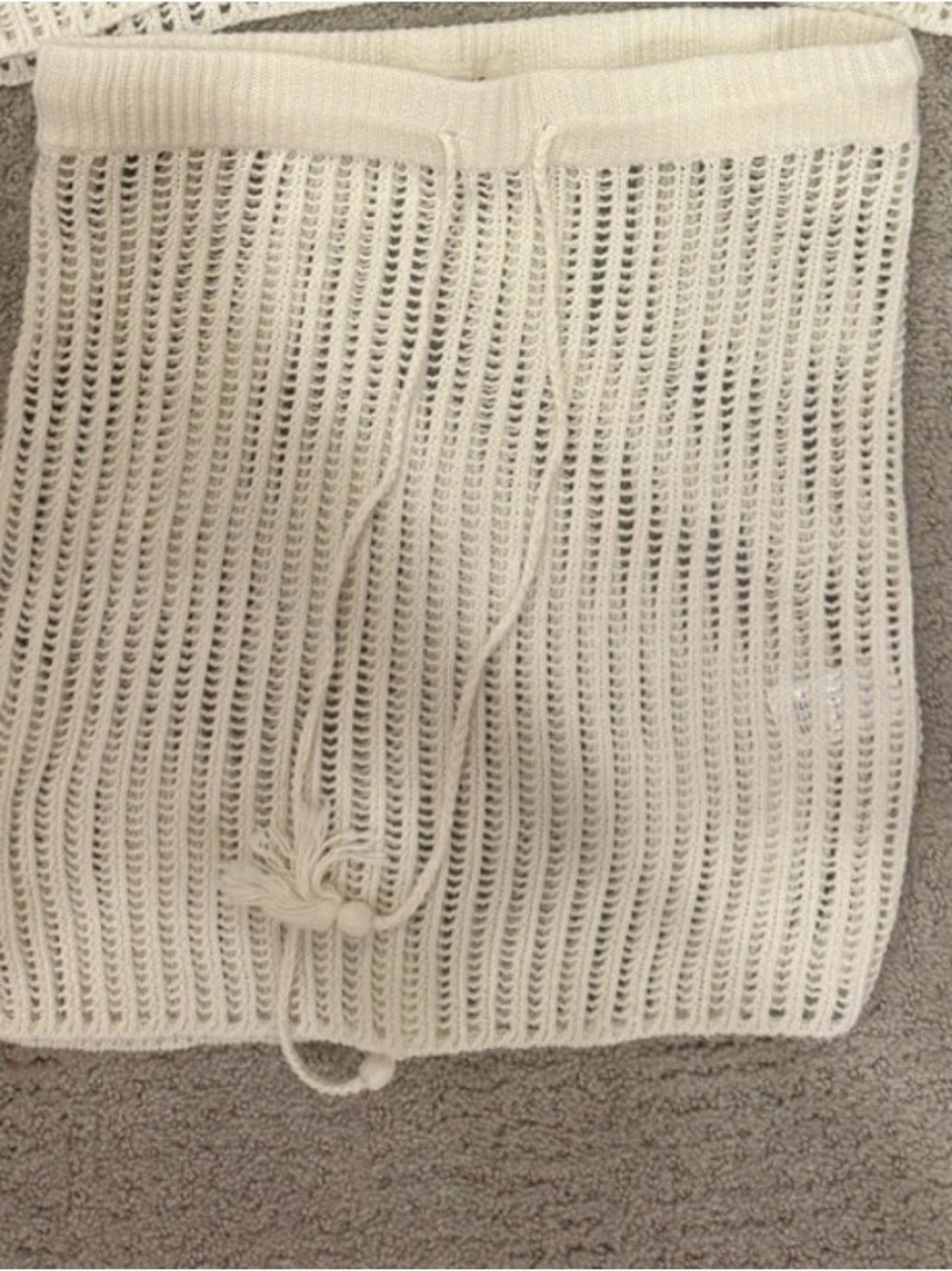 l*space Cream Crochet Knit Skirt
